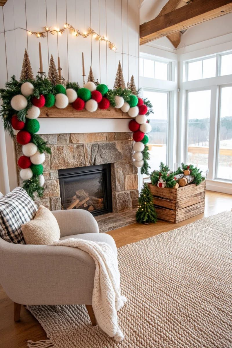 16. Felted wool ball garland ideas - photo 4