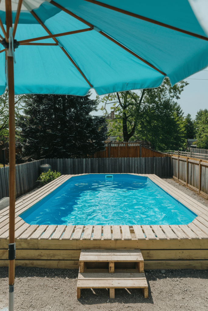 9. Pallet Wood Deck on a Budget
