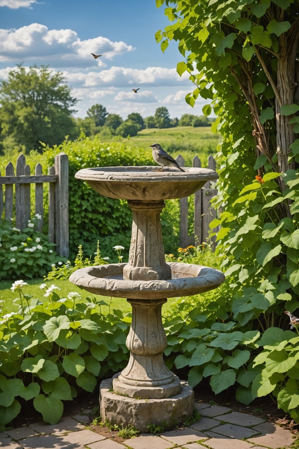 Charming Rustic Birdbath Ideas