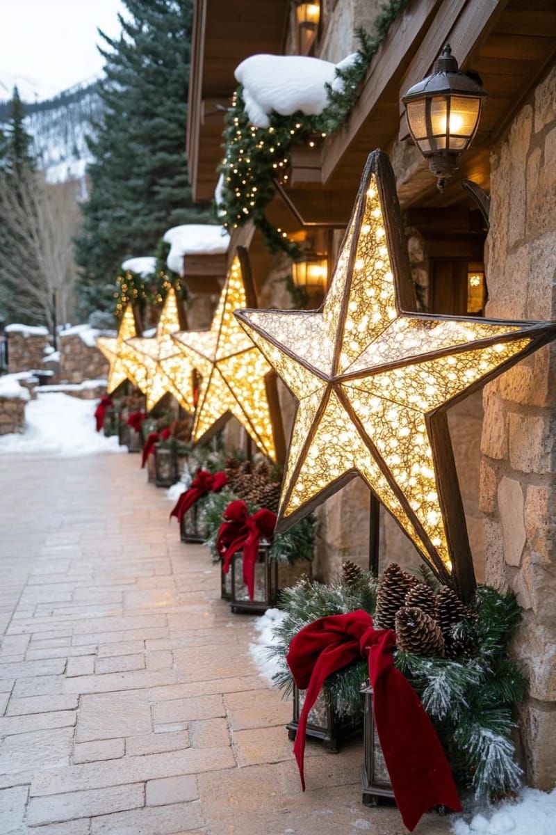 2. Warm White Star Lights Along the Walkway - photo 2