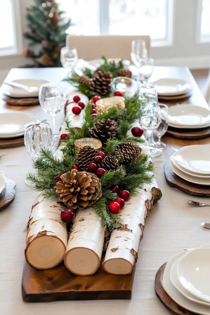 13. Birch Wood Centerpiece With Cranberries - photo 2