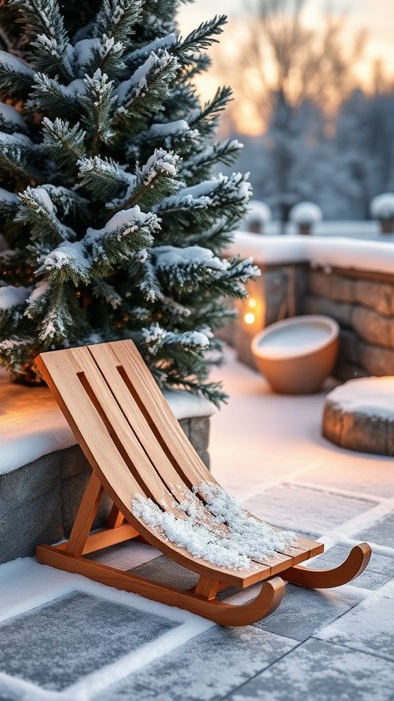 Charming Wooden Sled Displays
