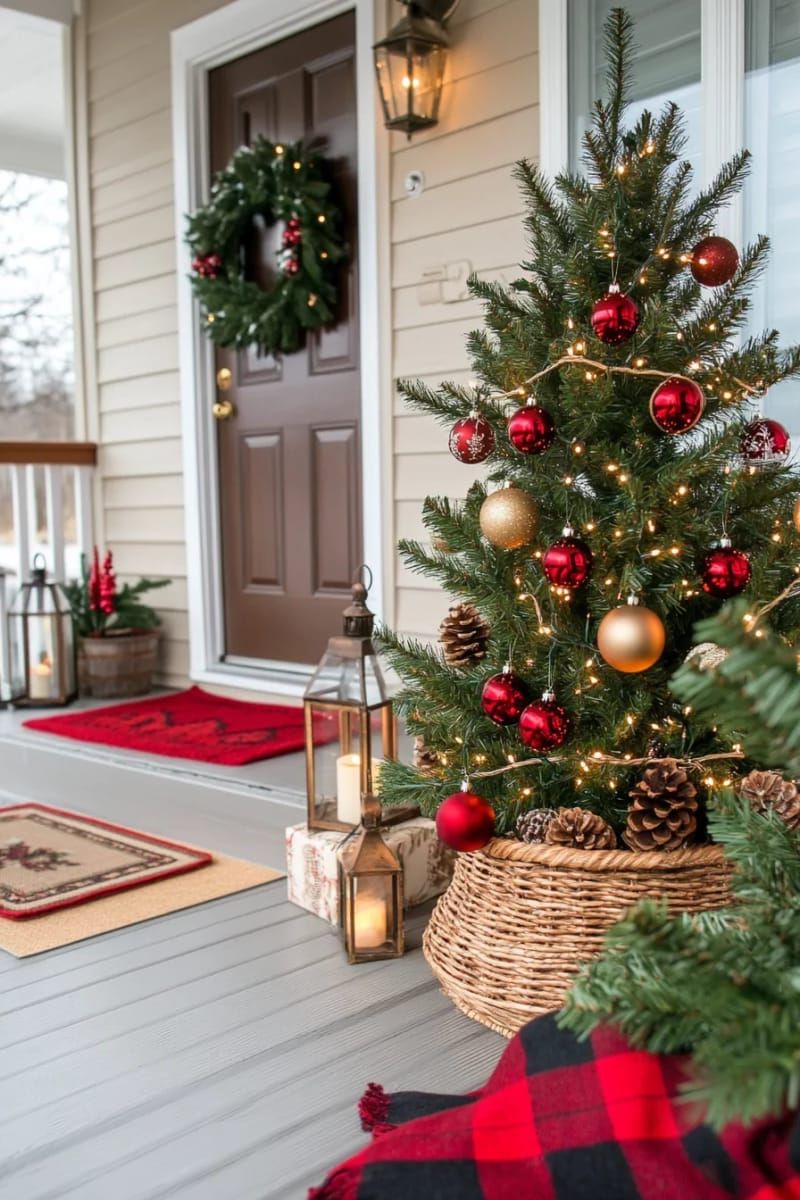 15. Outdoor Christmas tree with soft white lights