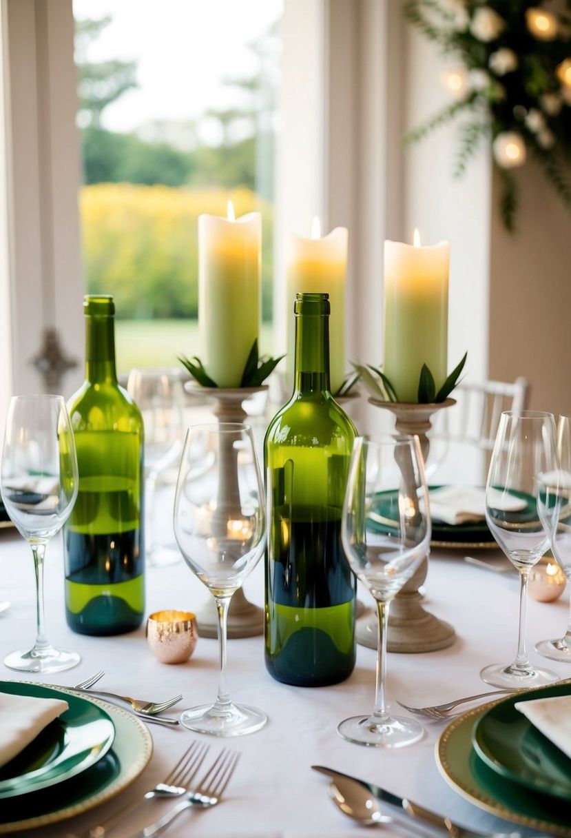 10) Wine Bottle Candle Holders