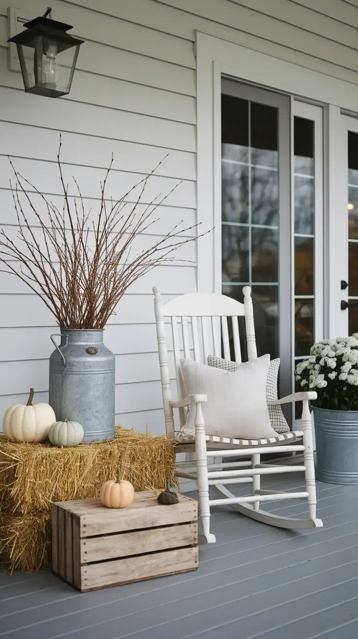 Farmhouse-Style Fall Porch Decor Ideas