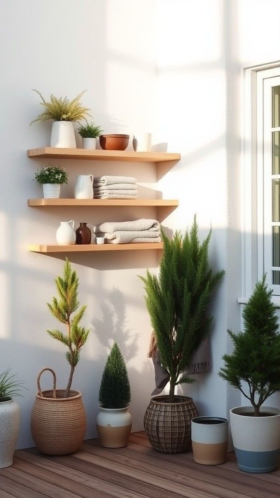 Wall-Mounted Shelves for Patios