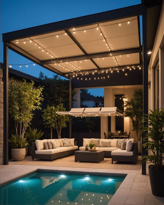 15) Retractable Canopy With Built-In Lights