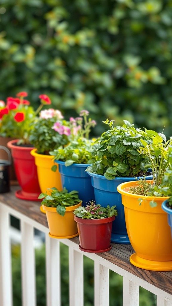 Bold Colorful Pot Arrangements