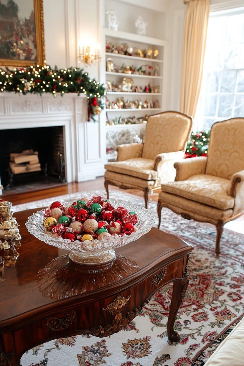 22. Glass Candy Bowls with Wrapped Sweets