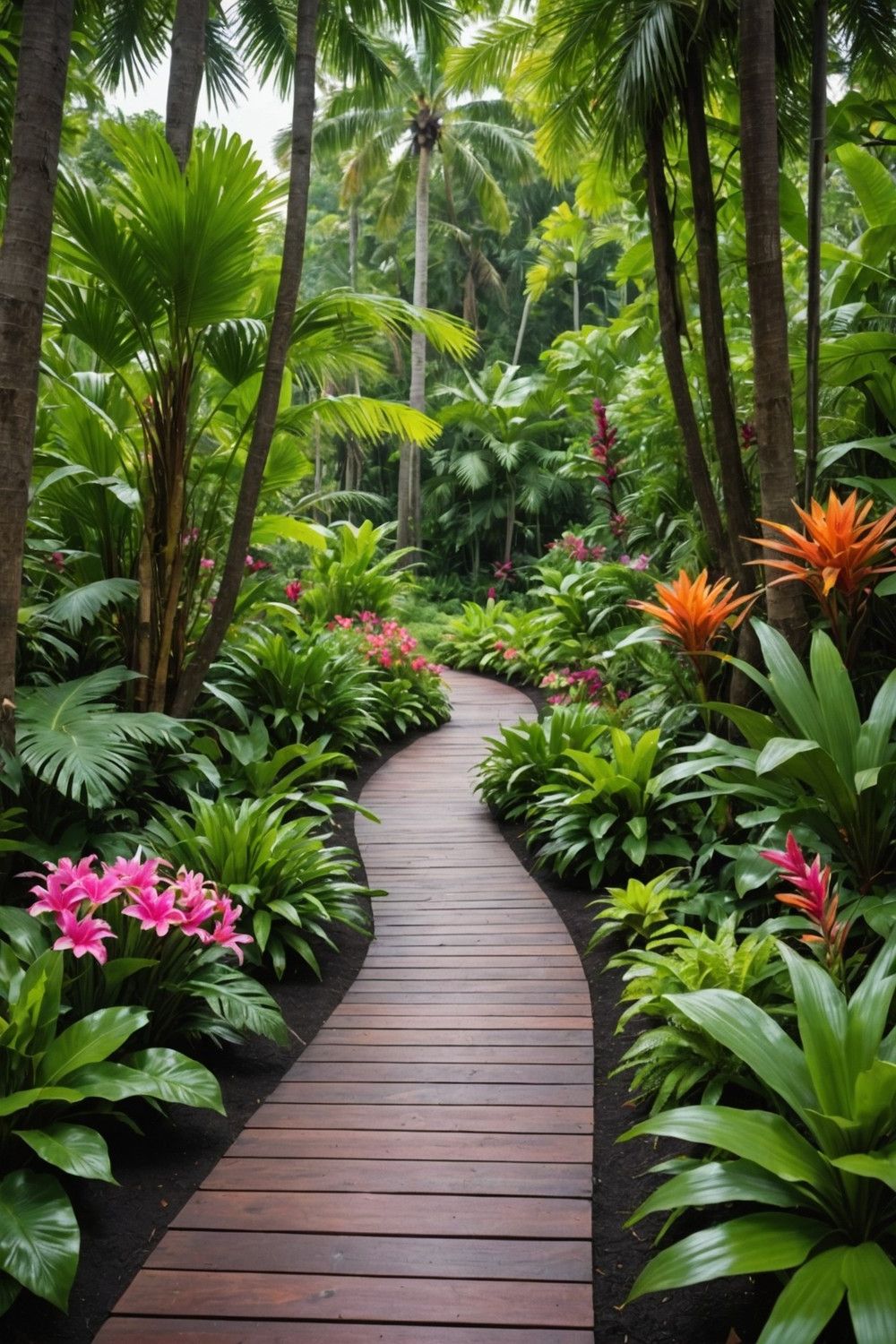 19. Line a Teakwood Path with Plants