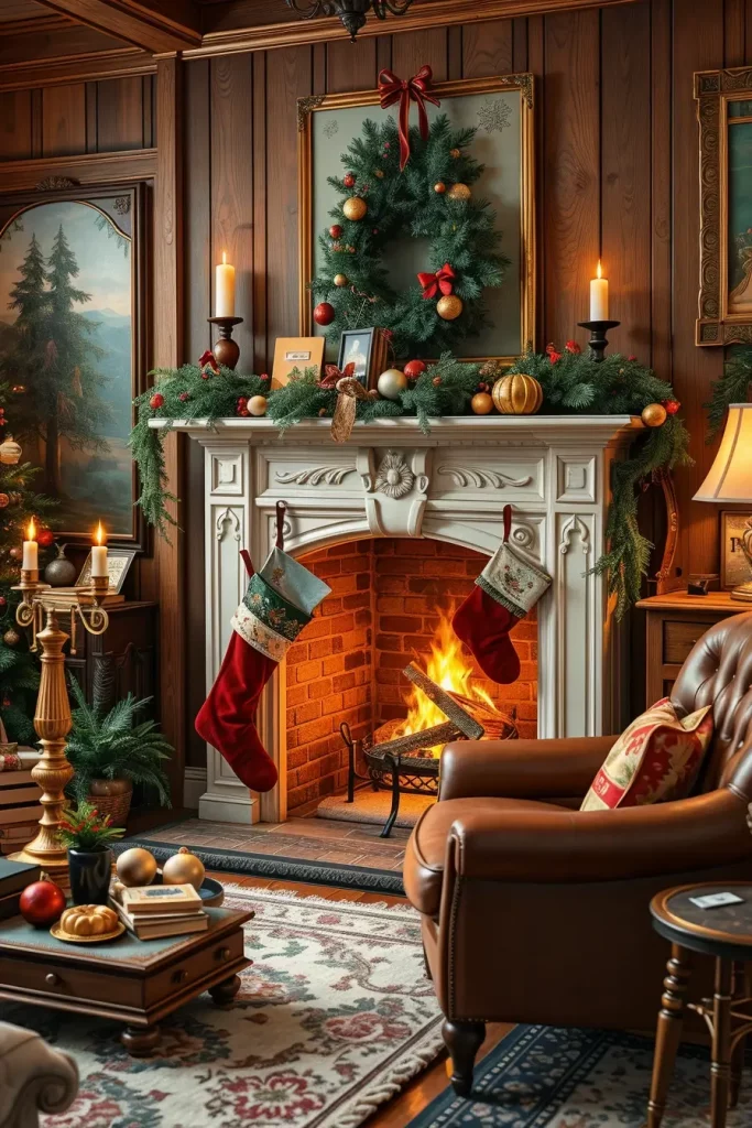 Styling Holiday Ornaments on an Antique Mantel - photo 2