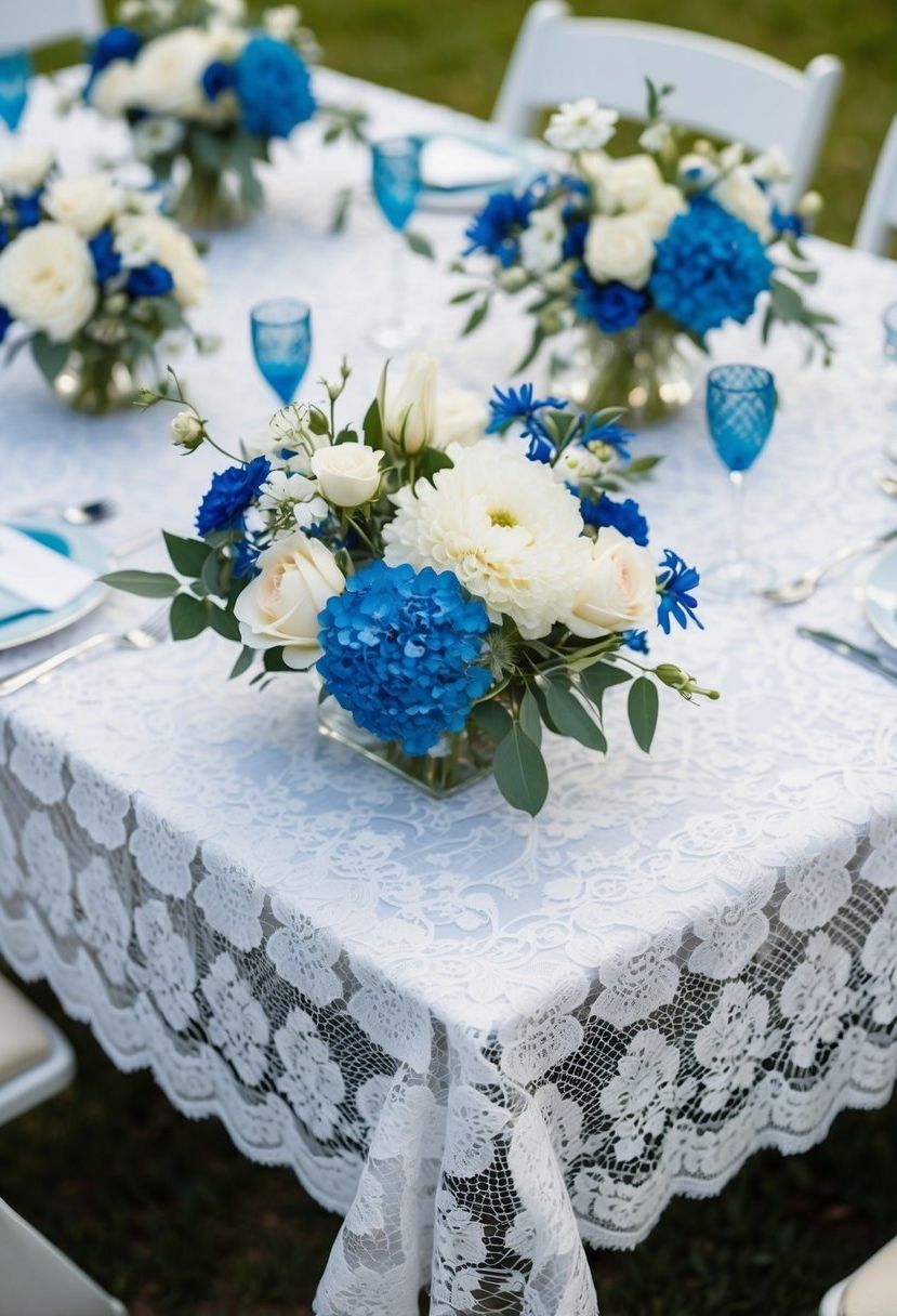 2) Romantic white lace table overlays