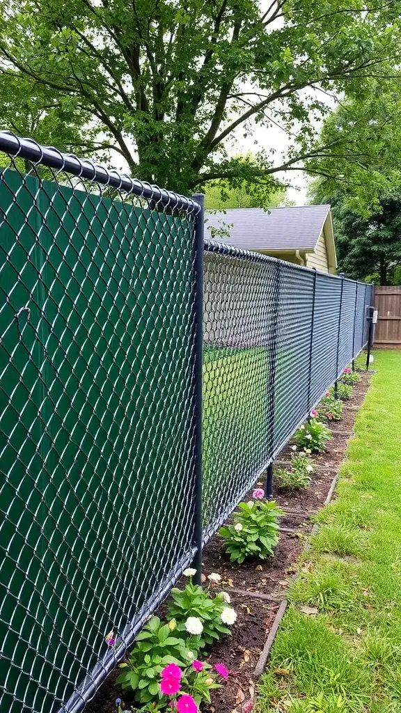 18. Chain Link Fence With Privacy Slats