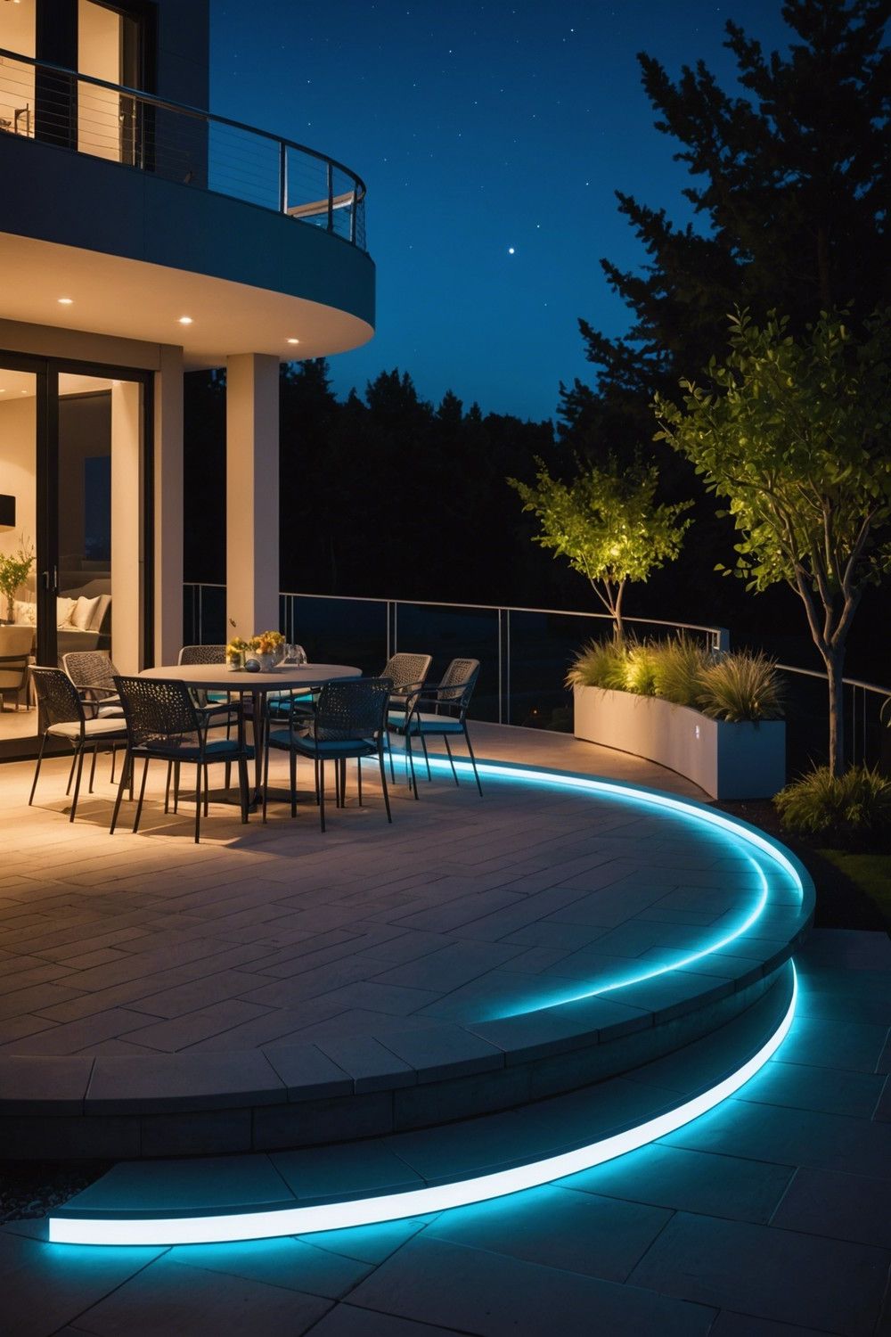 12) Futuristic LED Railing Lights for Patios