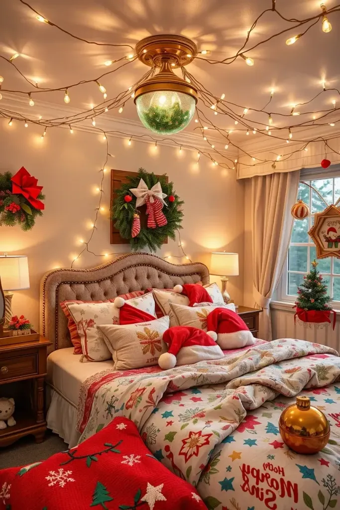 Fun and Playful Christmas Bedroom Ideas