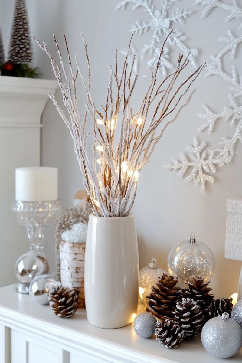 13. Lighted Branches in a Clear Vase - photo 2