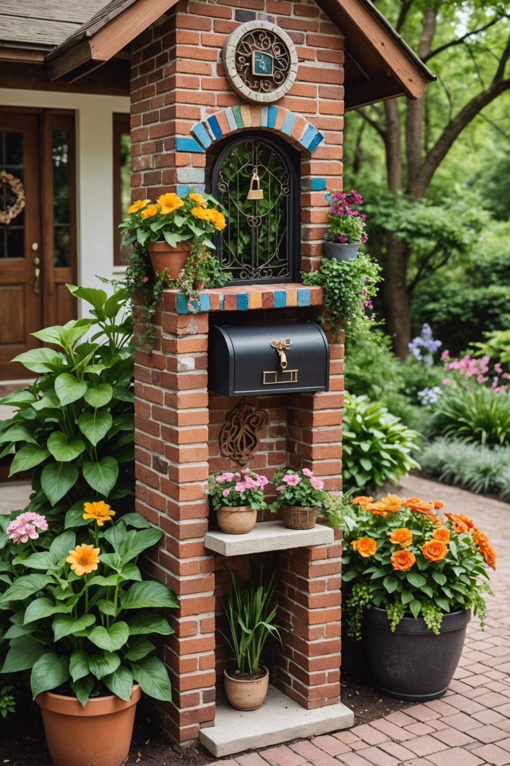 Boho Brick Inlay Mailbox Design