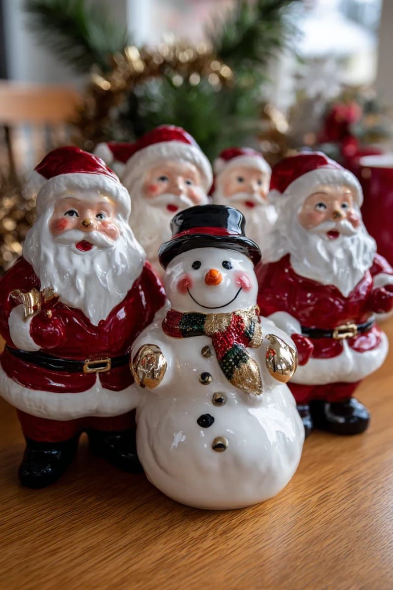 3. Ceramic Santas and Snowmen with Vintage Charm - photo 3