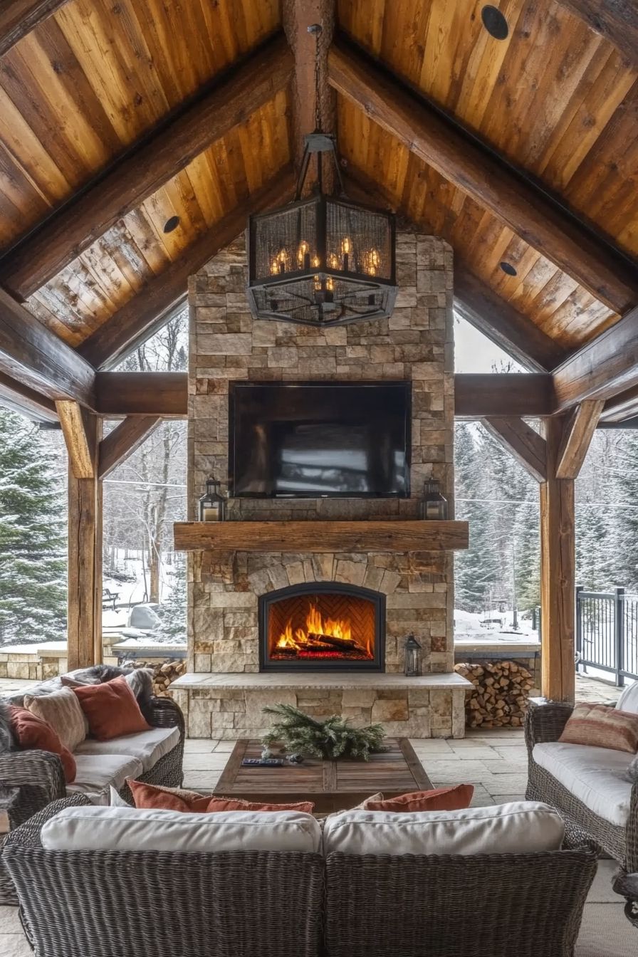 17. Warm Up With Rustic Stonework This Winter