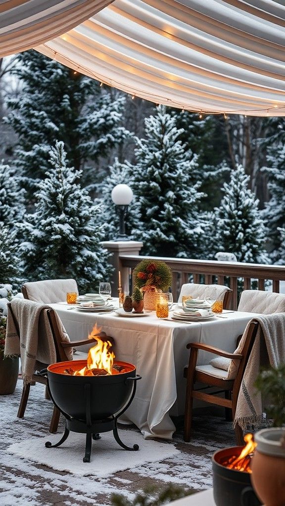 Dining Under a Winter Canopy or Tent