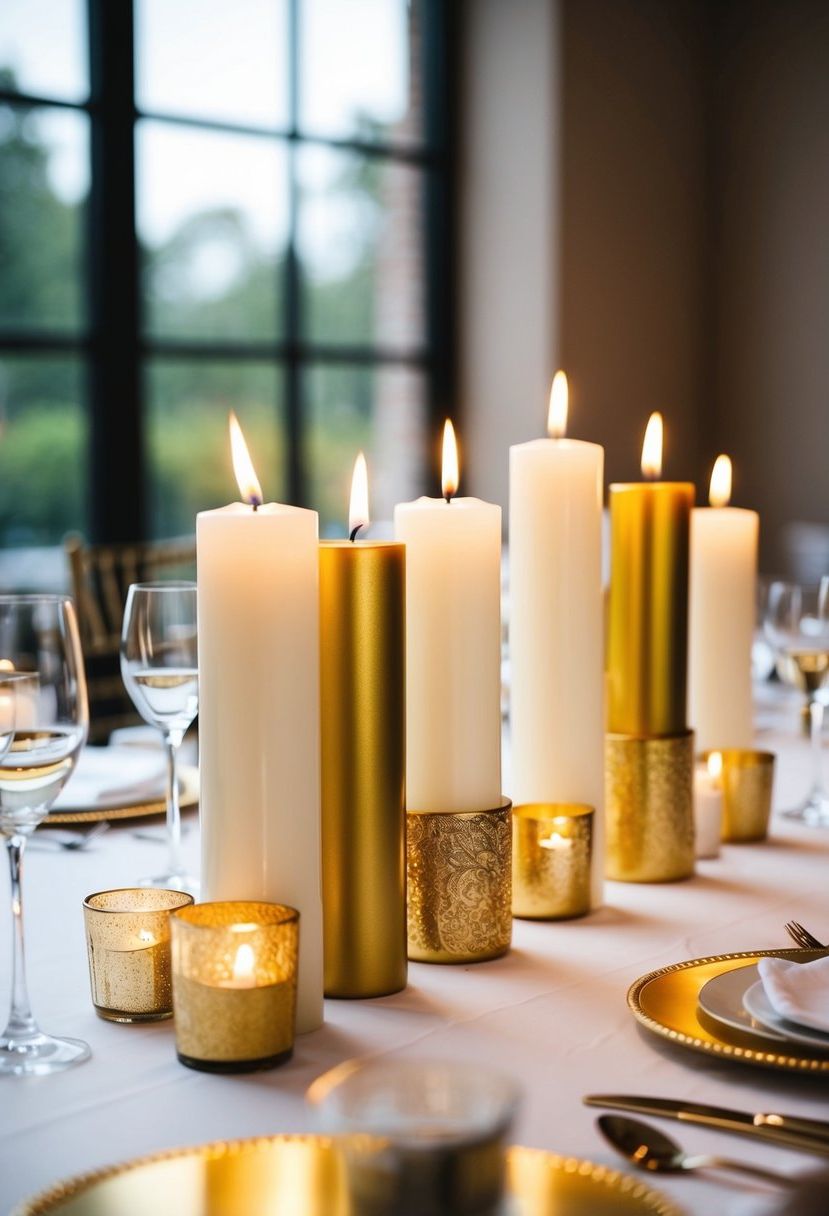 10) White pillar candles