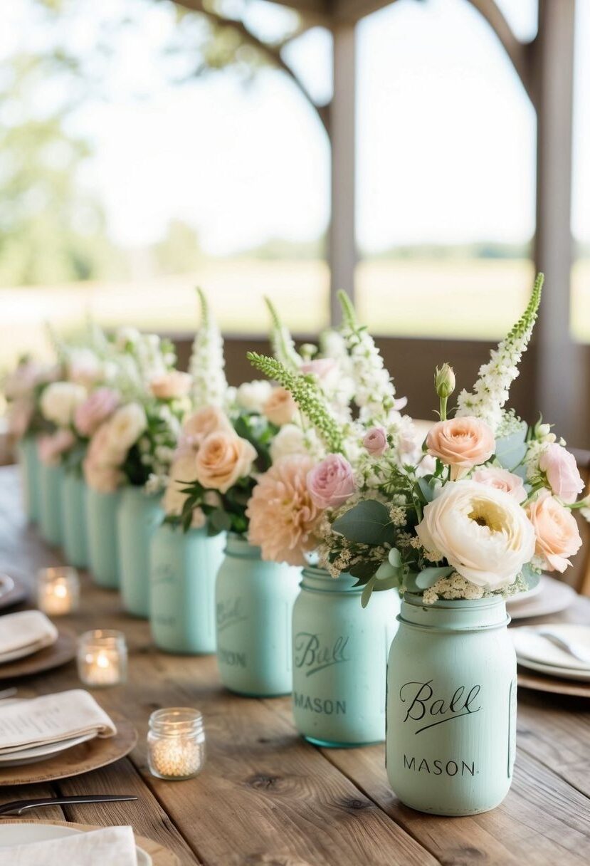 10) Mason Jar Wildflower Arrangements
