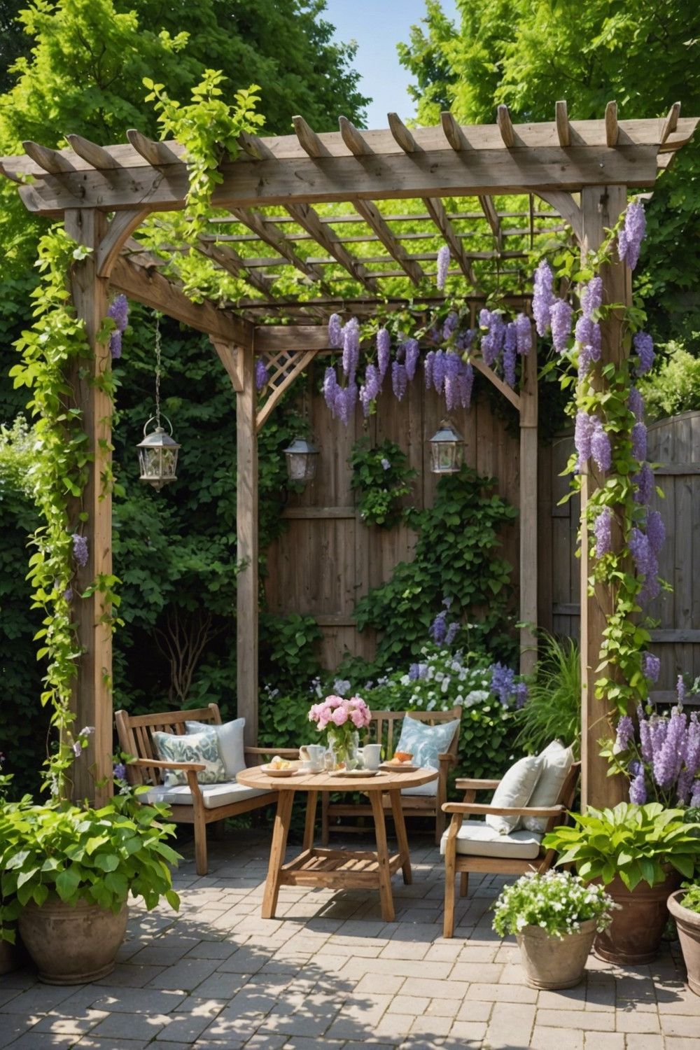 Simple Trellis Pergola for Climbing Plants