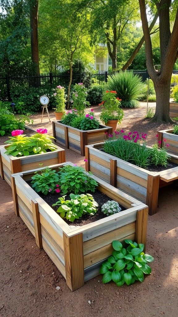 Classic Wooden Garden Bed Planters