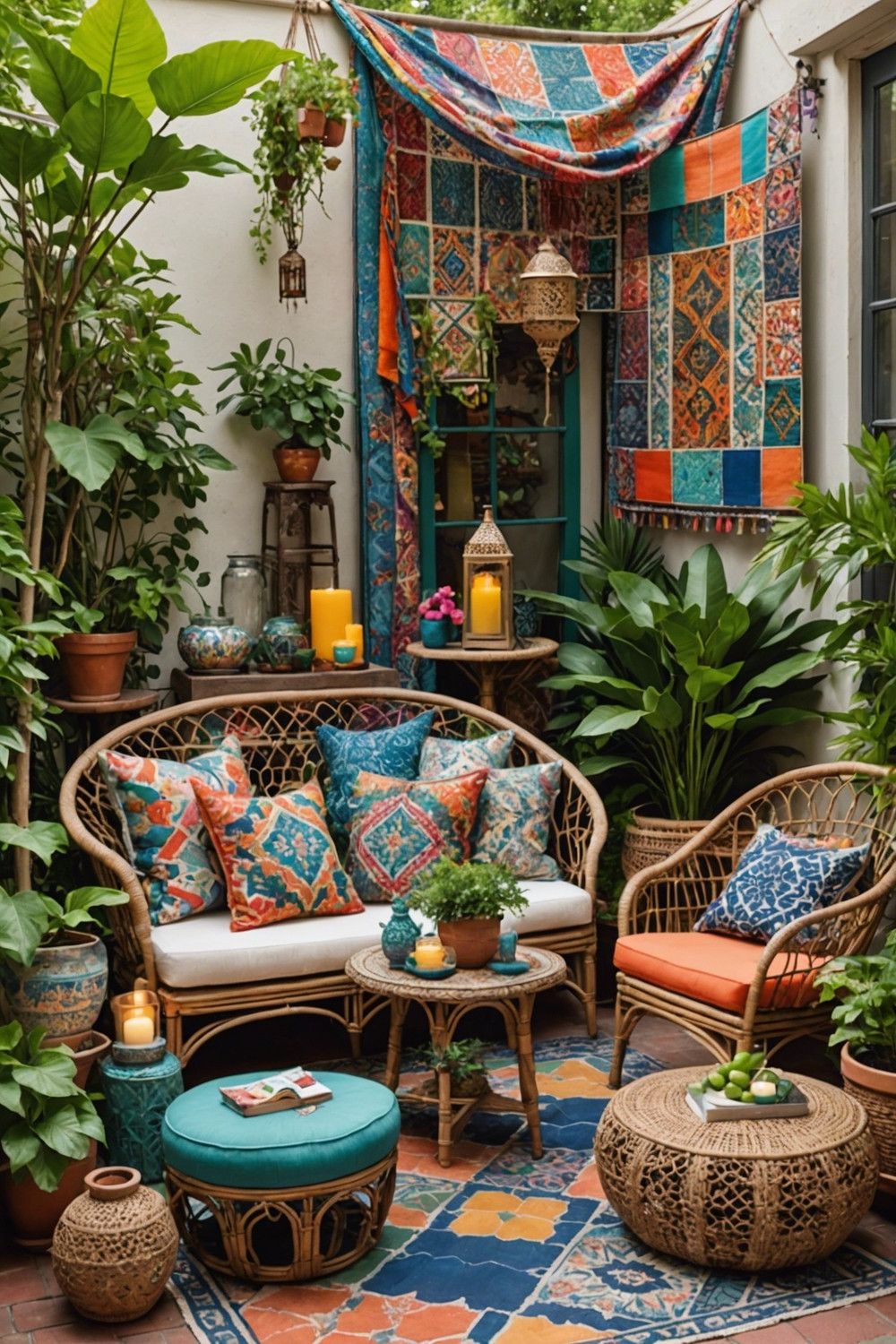 Bold Bohemian Patio Accents