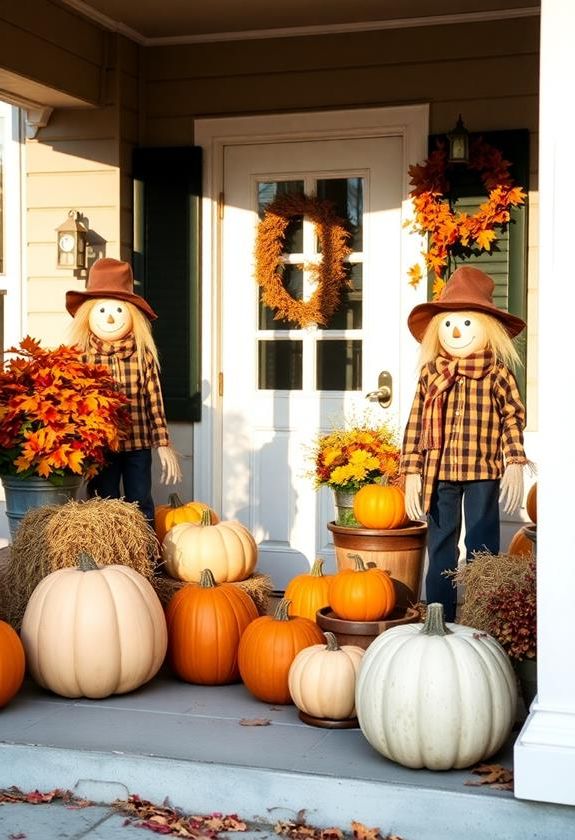Placing Scarecrow Figures Outside