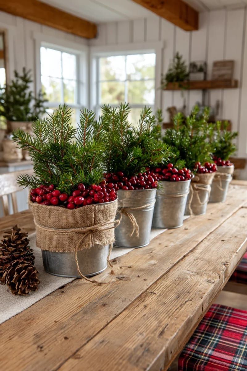 3. Galvanized Buckets With Mini Trees - photo 3