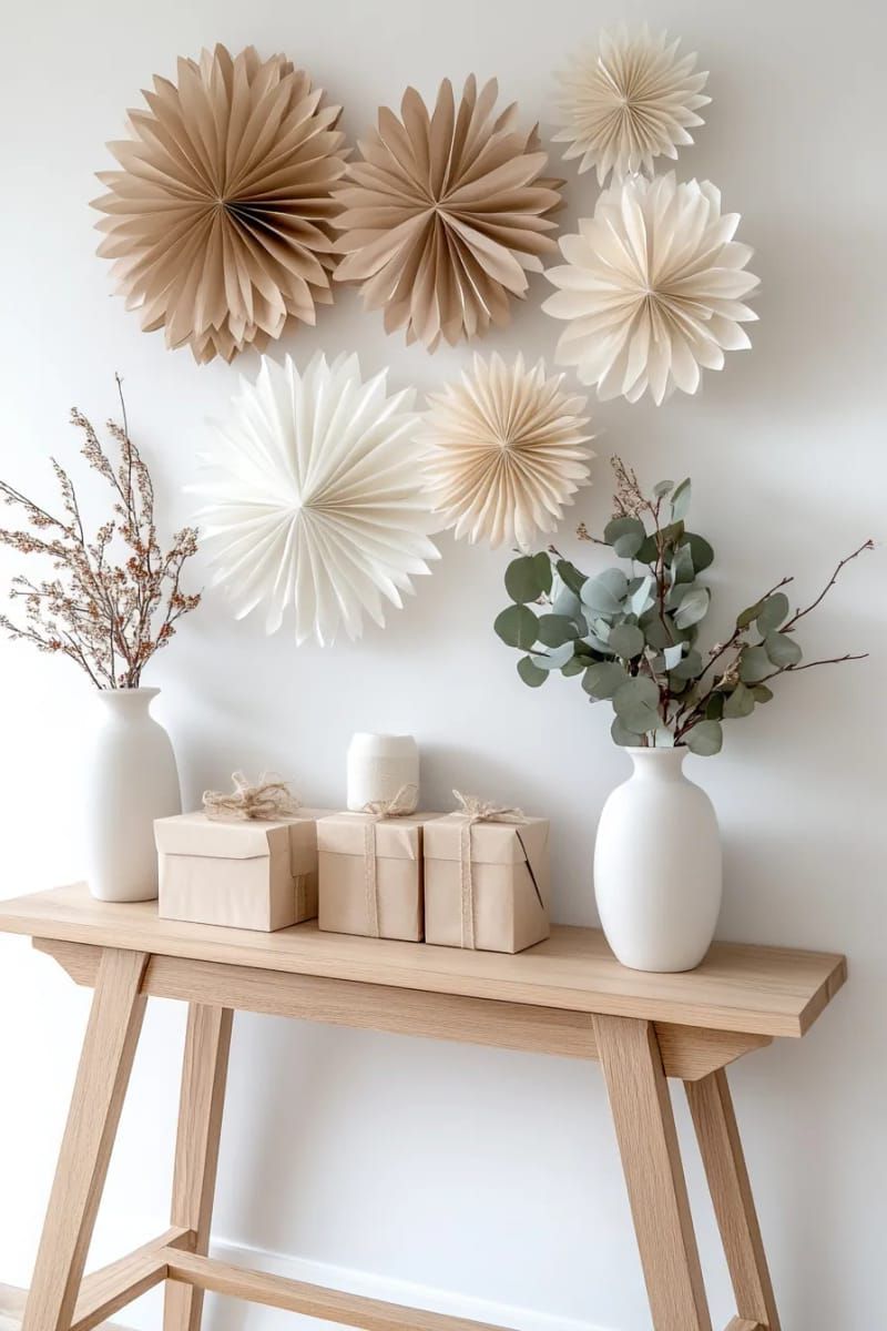 13. Minimalist Single-Color Paper Starburst Displays