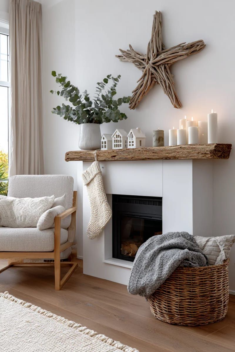 25. Driftwood Star Above the Mantel