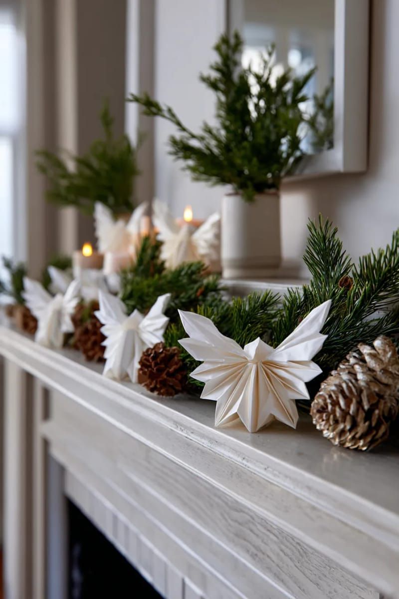 6. Folded Paper Angel Silhouettes for Mantel Displays - photo 2