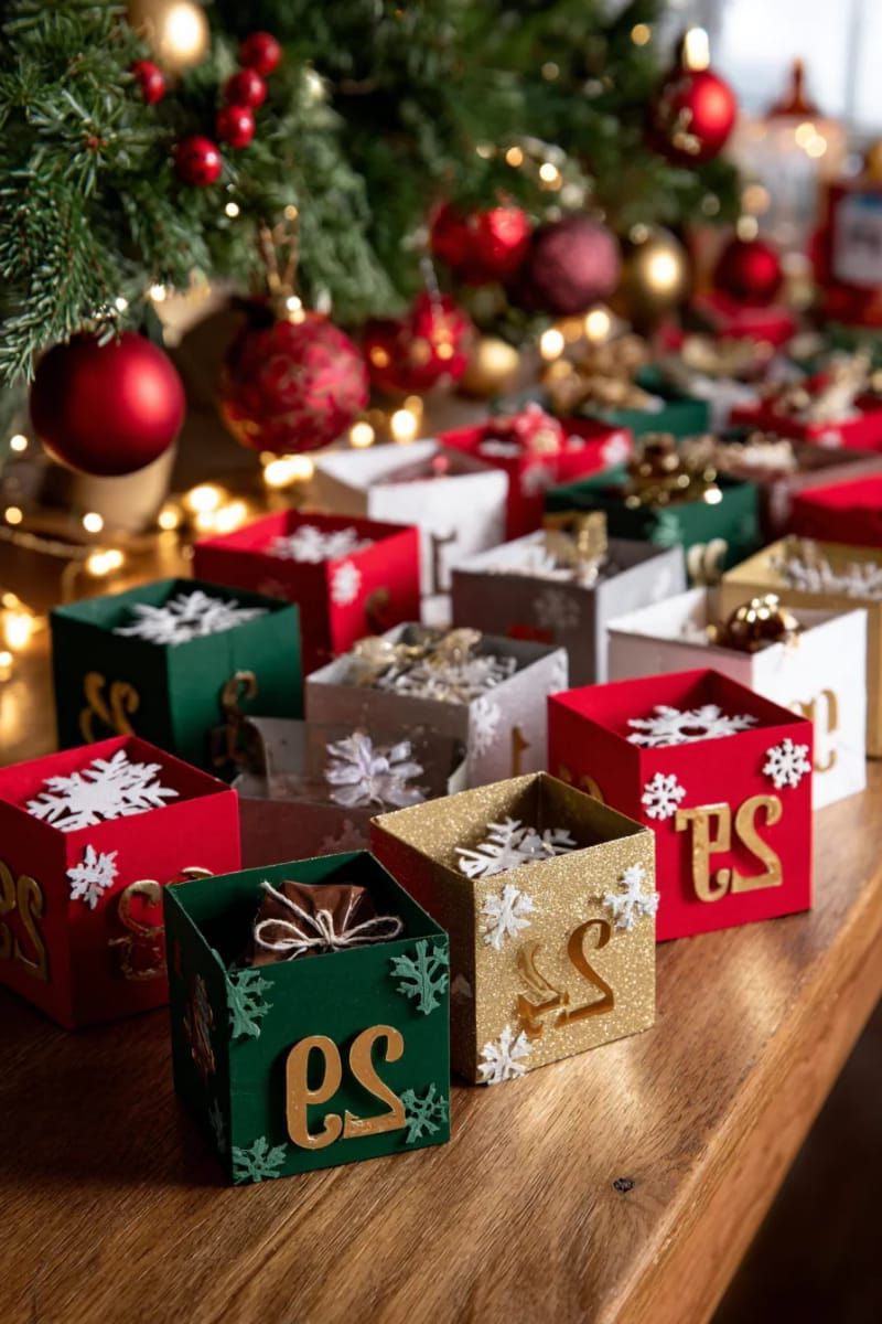 11. Pop-up advent calendar with Cricut-cut countdown numbers
