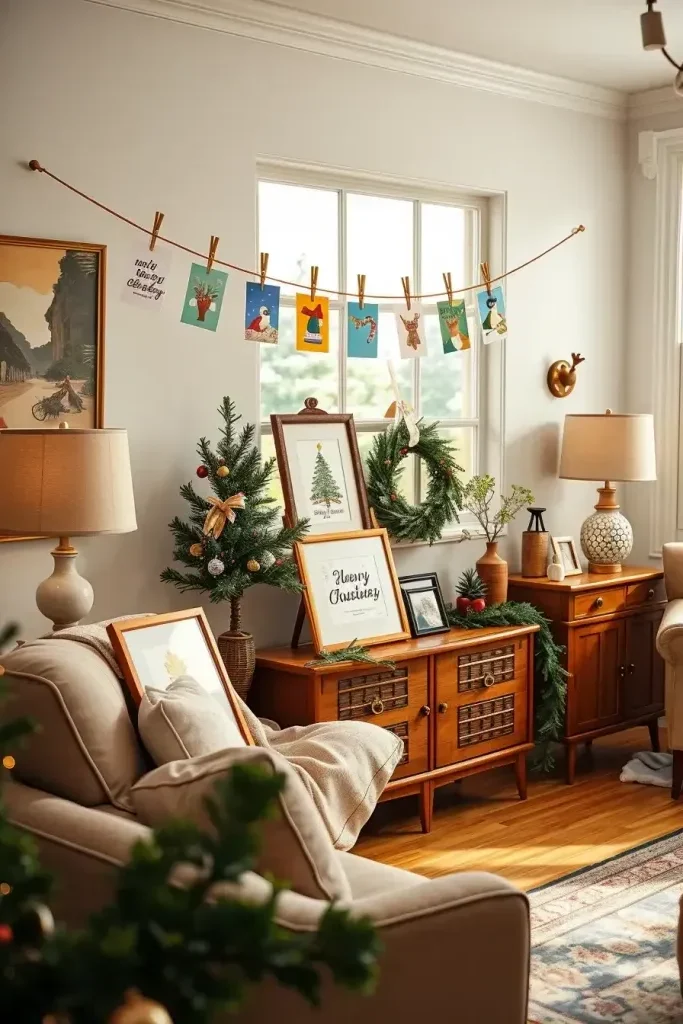 Displaying Vintage Holiday Greeting Cards