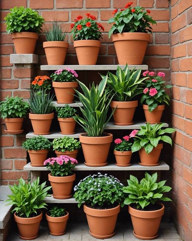 Tiered Terracotta Planter Displays