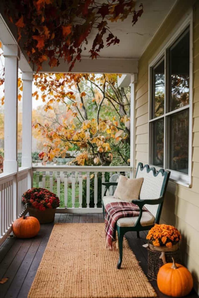 6. Vintage Bench for Fall Relaxing