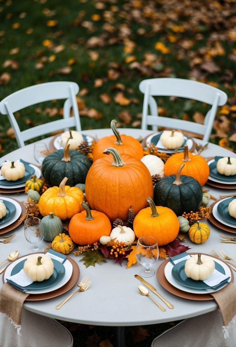 5) Autumn Harvest Decor with Mini Pumpkins