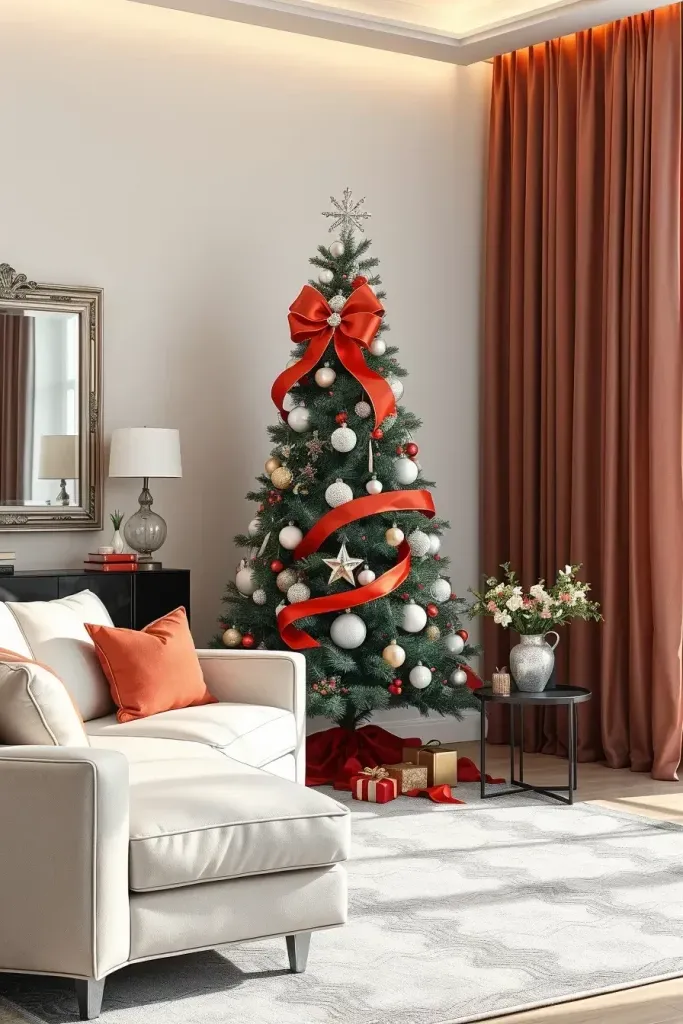 Minimalist Red and Silver Tree Styling - photo 2