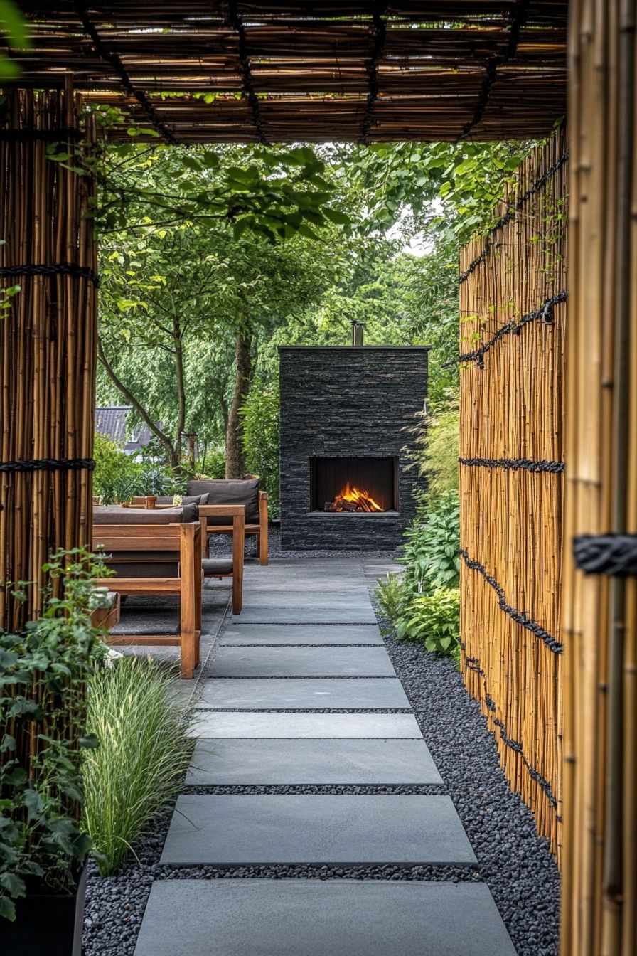 2. Enclose a Cozy Patio in Bamboo