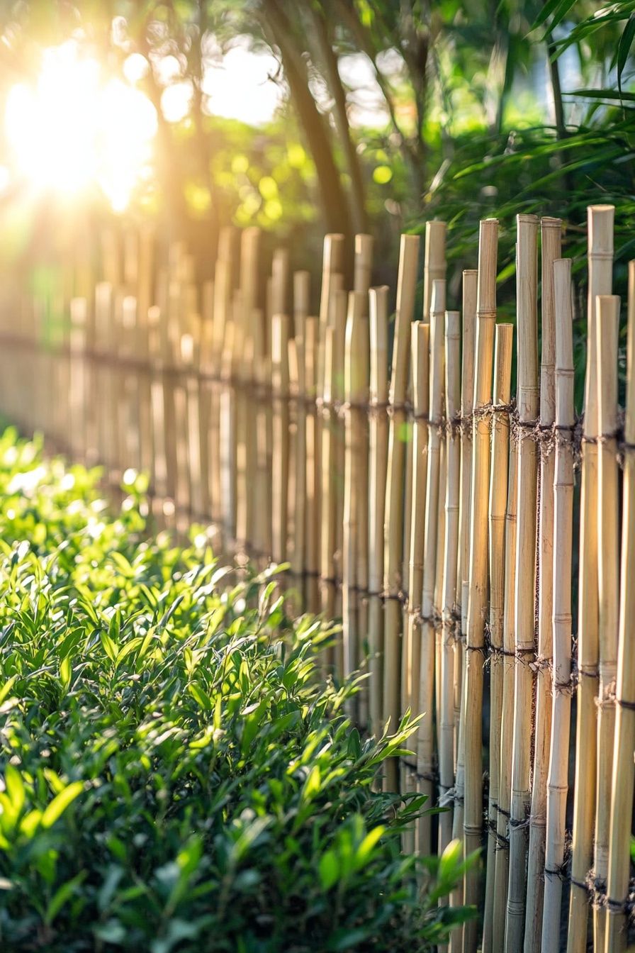 15. Bring Natural Warmth with a Bamboo Fence