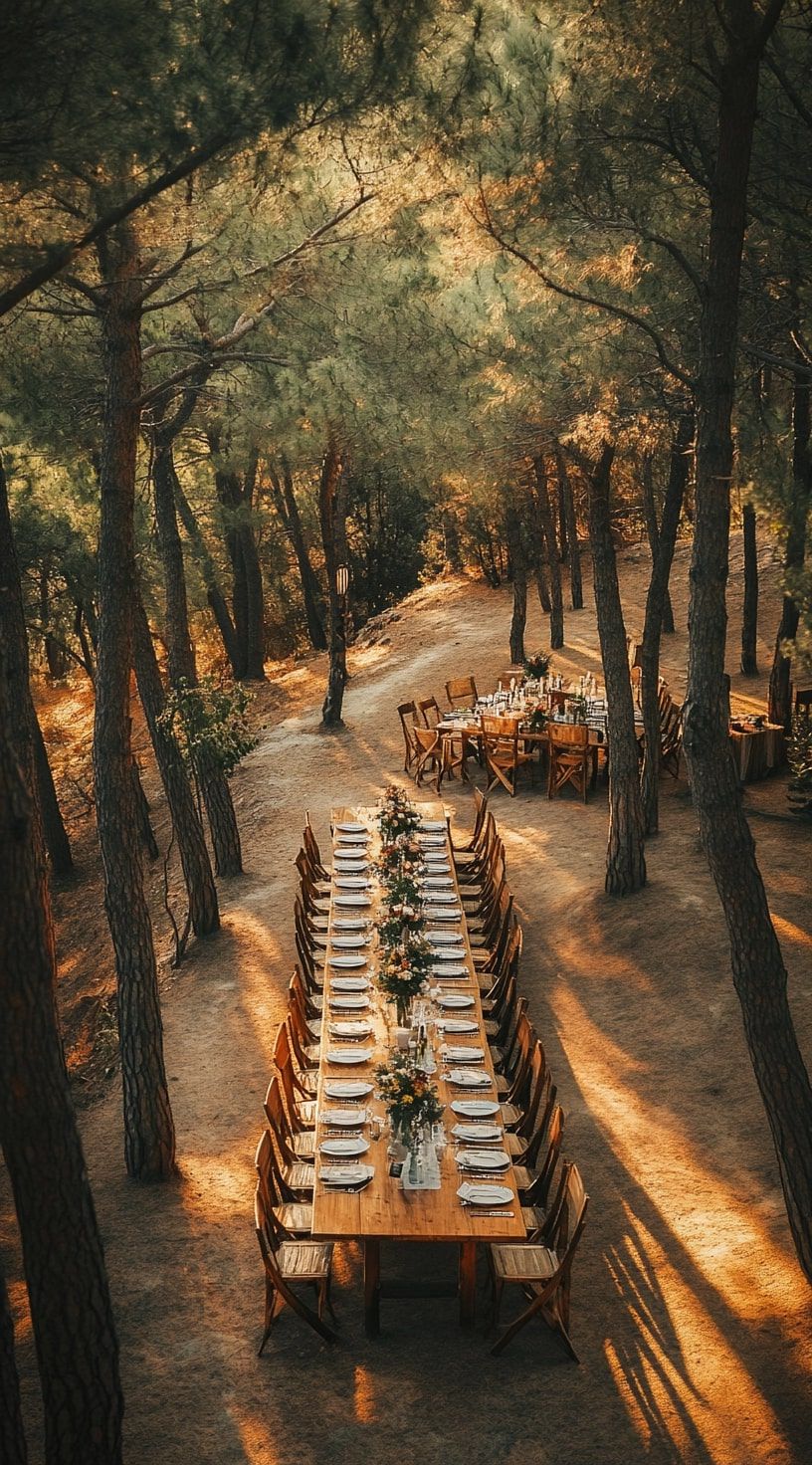 4. Romantic Sunset Forest Feast