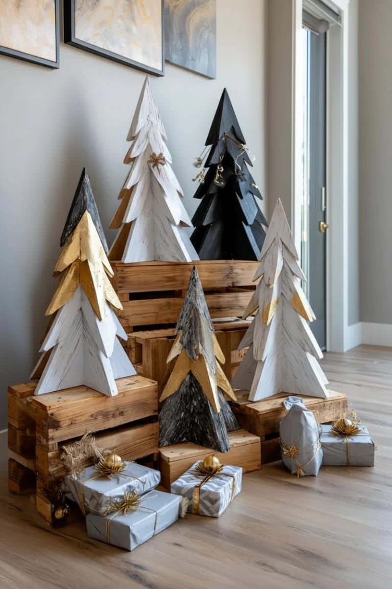 12. Geometric triangle pallet trees in bold colors - photo 2