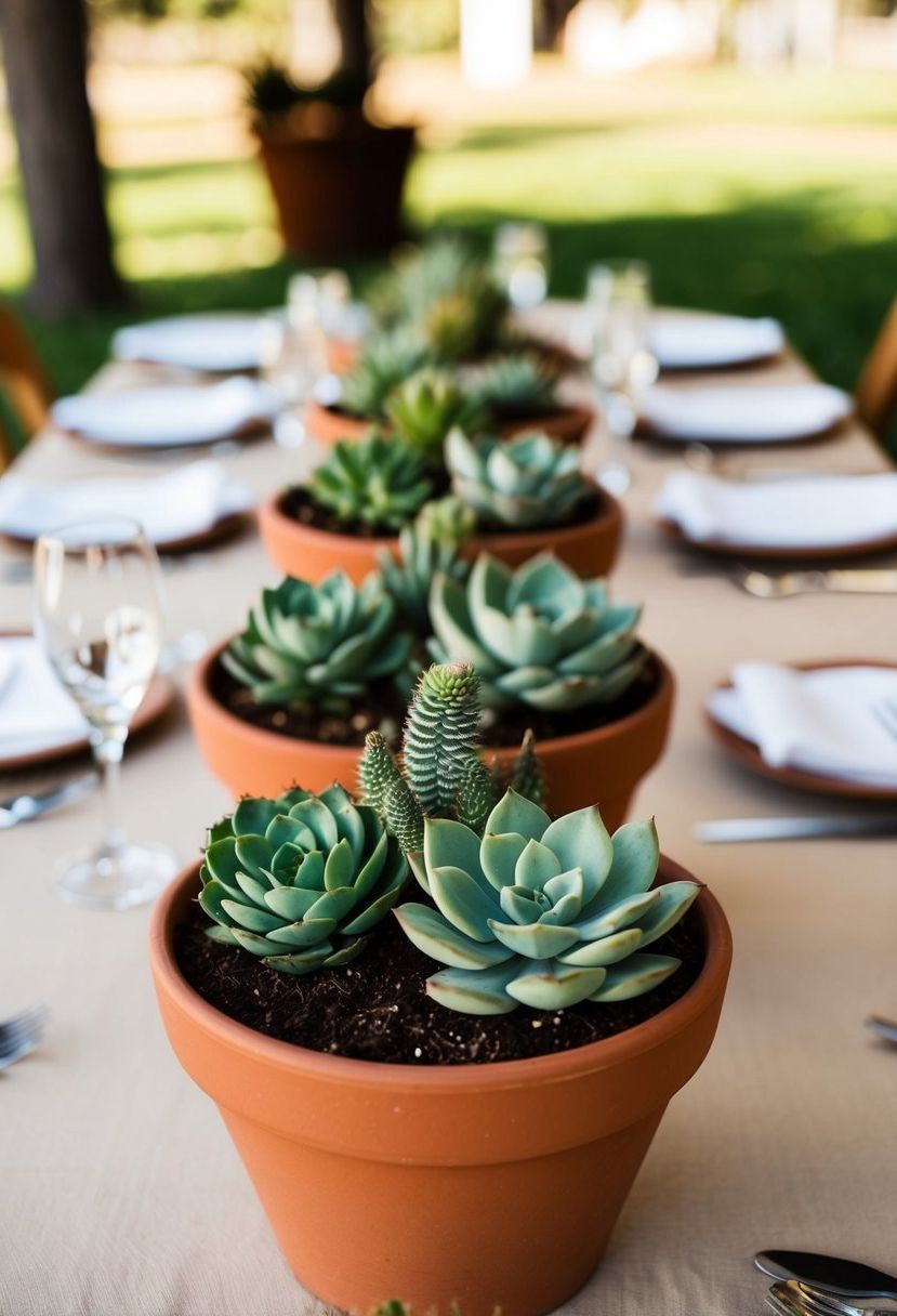 6) Succulents in terracotta pots