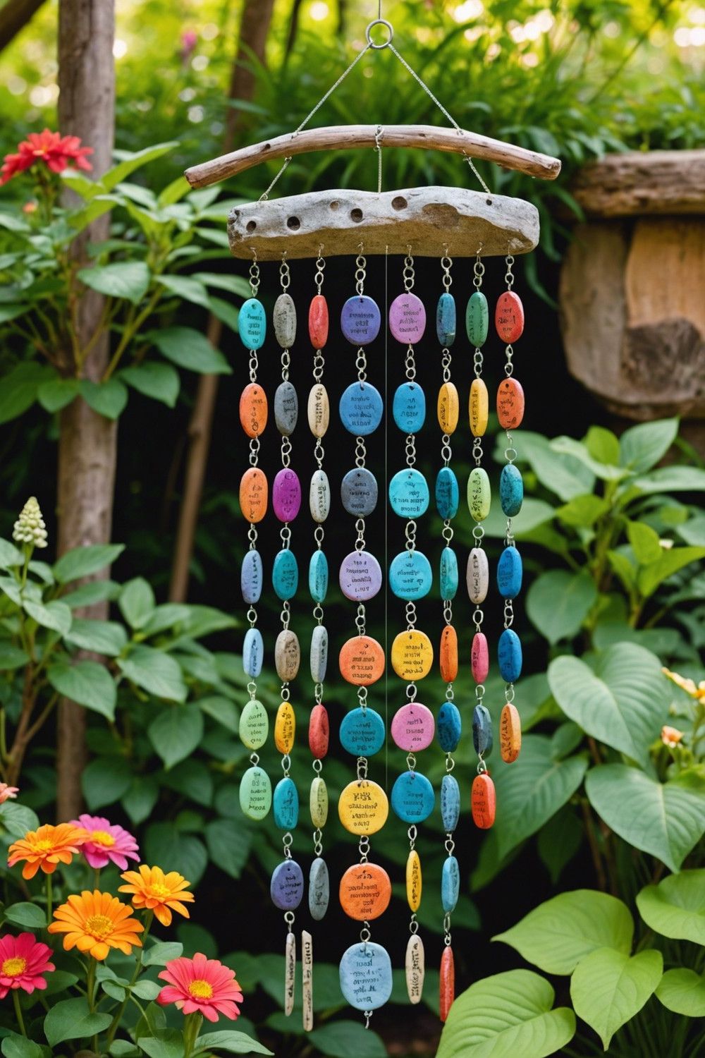 Rock Accents for Garden Wind Chimes