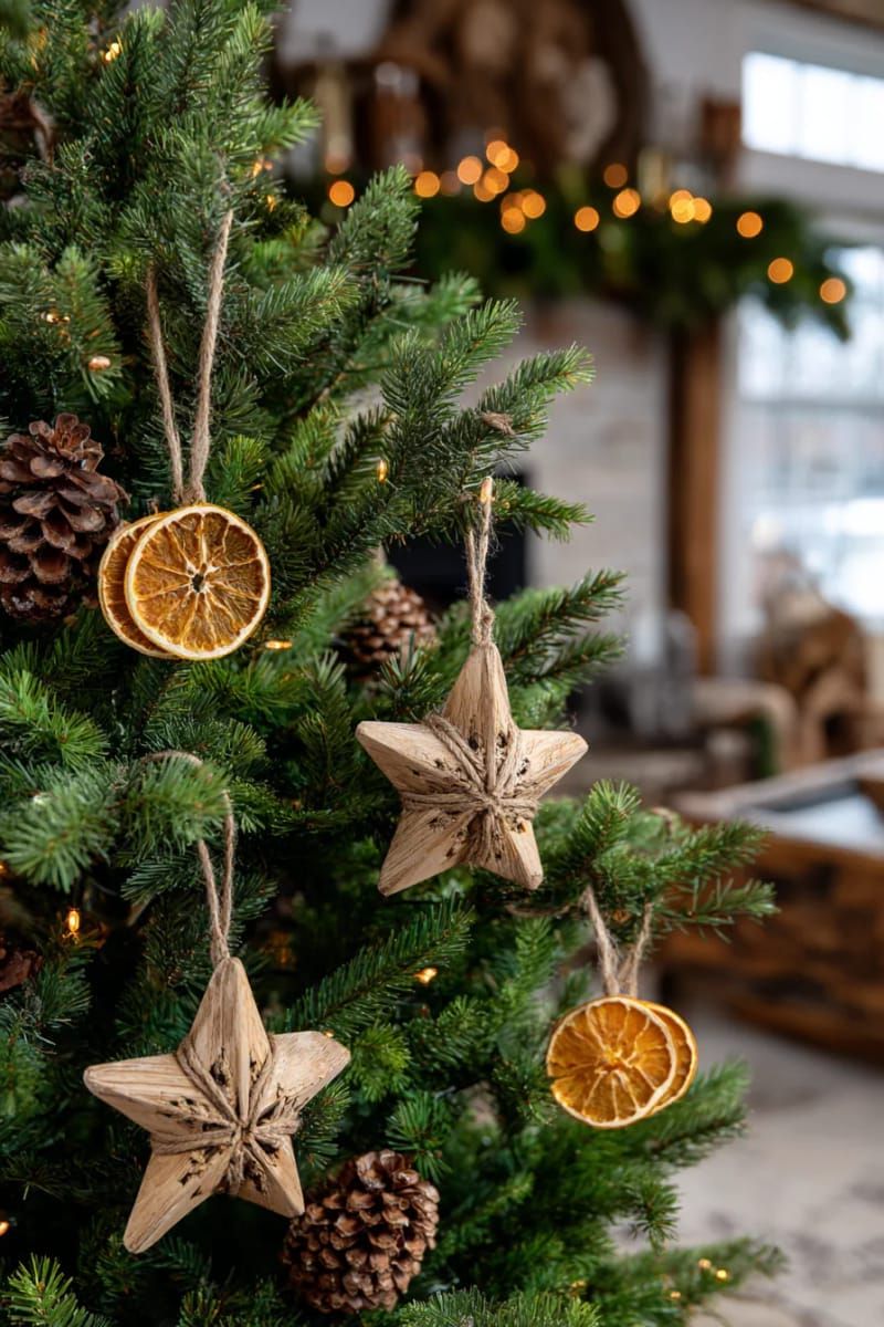 3. Rustic forest tree with pinecones and orange slices - photo 2