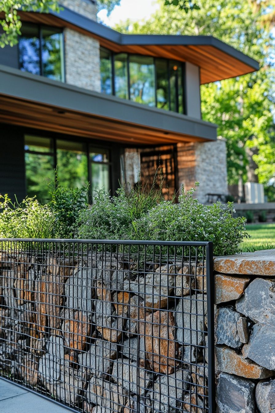 20+ Gabion Fence Designs to Refresh Your Yard - photo 10