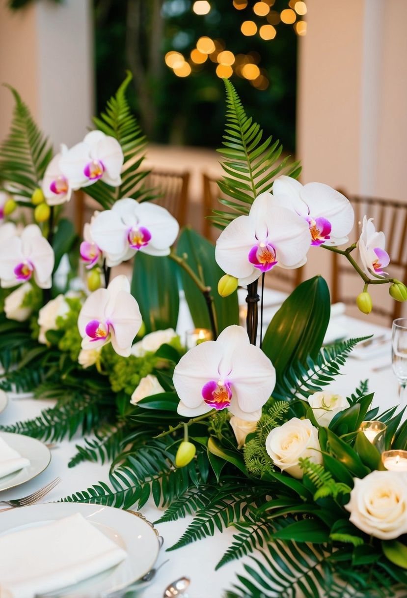 3) Tropical Orchid and Fern Pairings
