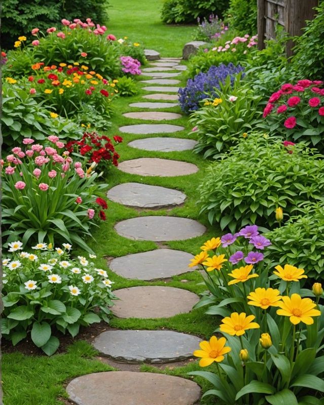 Stone Slab Stepping Stone Paths